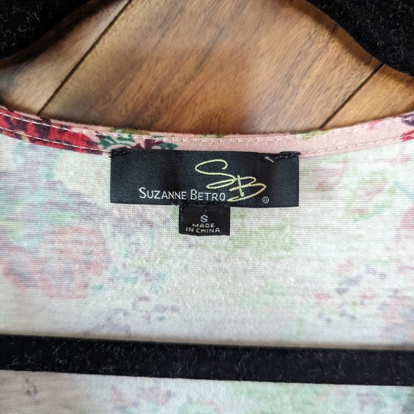 π 4 for $25 π Pink Floral Boho Bell Sleeve Babydoll Top Women's Size Small - Picture 6 of 9